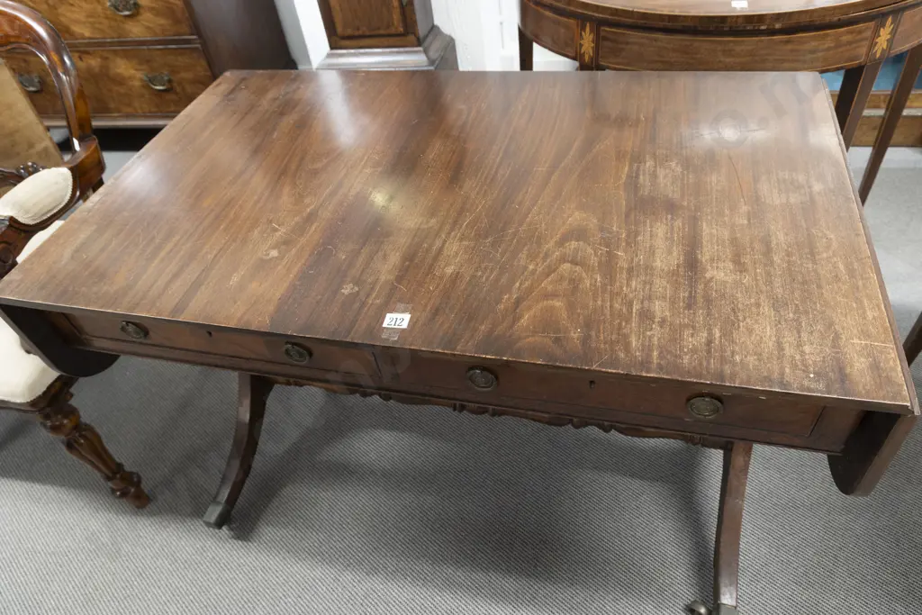 C19th Mahogany Sofa Table Image 1++