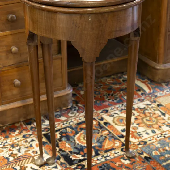 An Attractive & Rare Small Mid Georgian Mahogany D Shaped Foldover Games/Work Table
