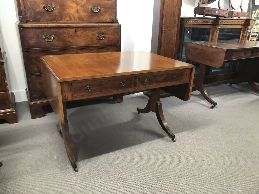 Geo III Mahogany & Satinwood Crossbanded Sofa Table Image 1++