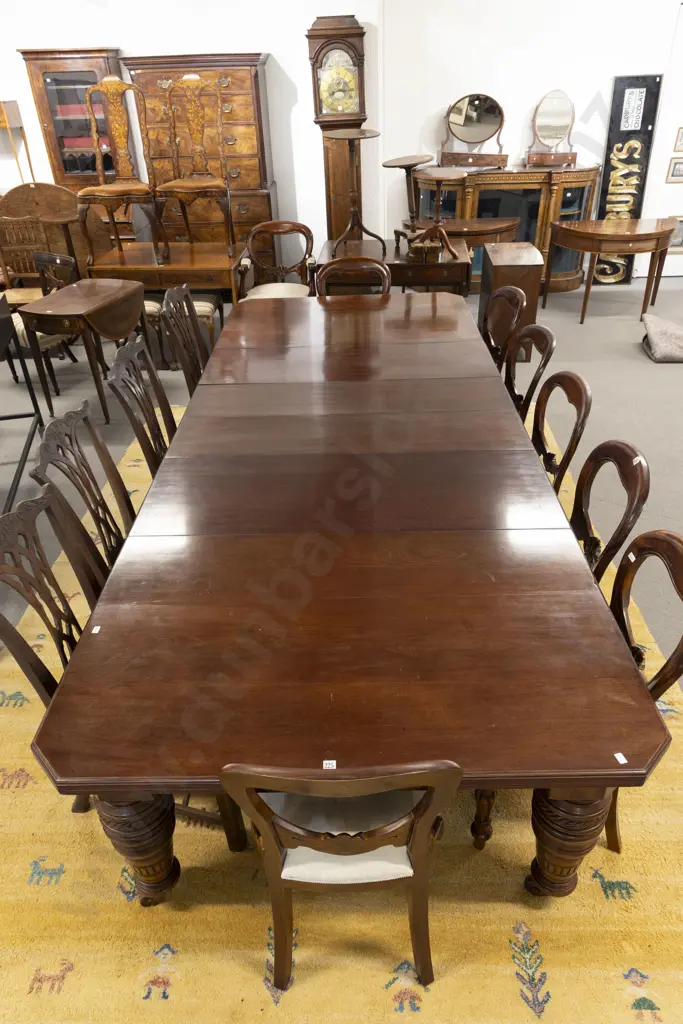 Large Vict Walnut Extension Dining Table Image 1++