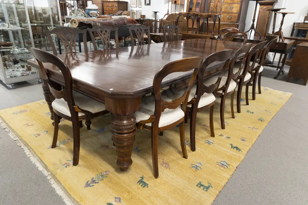 Large Vict Walnut Extension Dining Table Image 1++