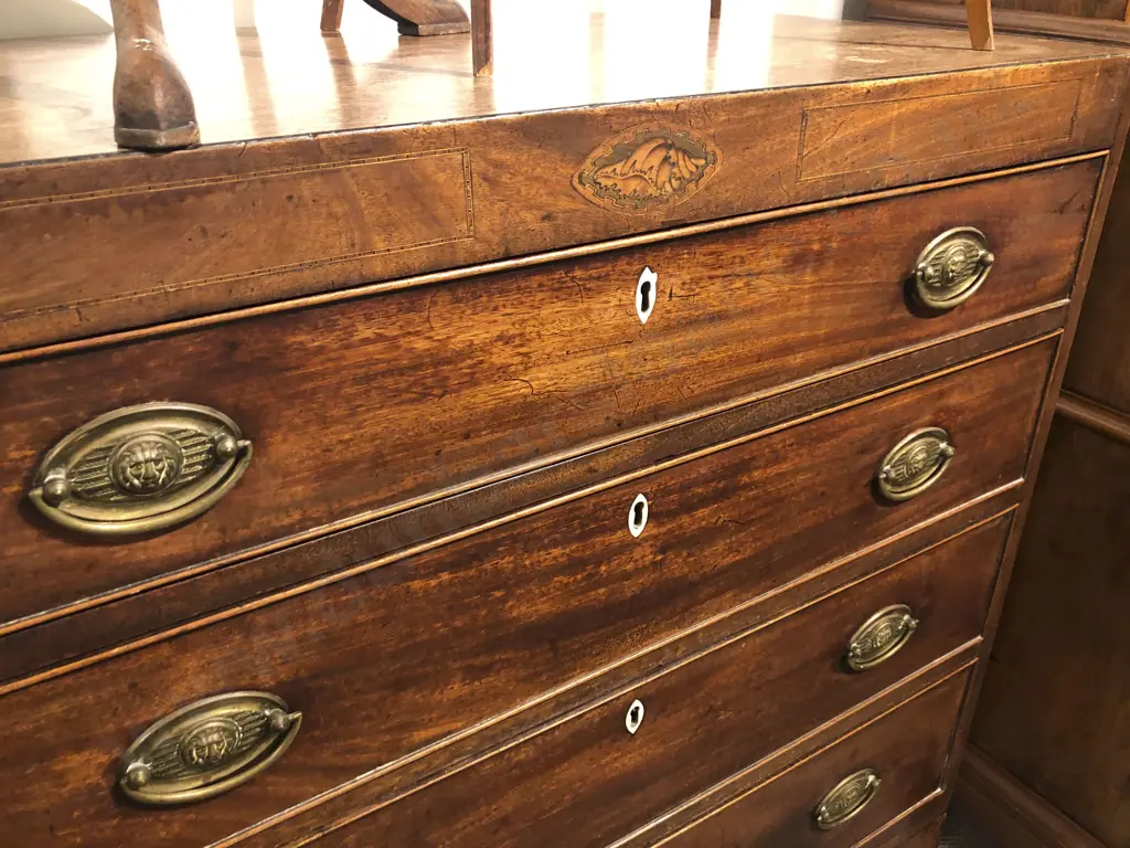 Regency Mahogany Flat Front Chest Of Drawers Image 1++