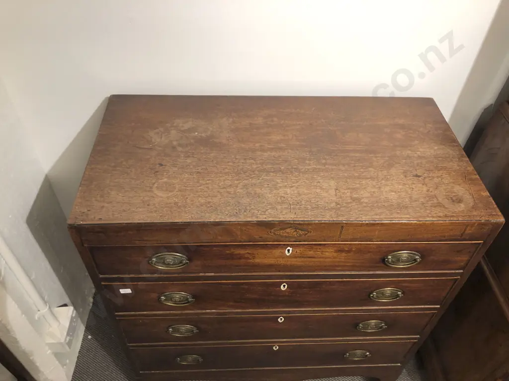 Regency Mahogany Flat Front Chest Of Drawers Image 1++