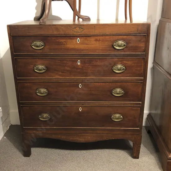 Regency Mahogany Flat Front Chest Of Drawers