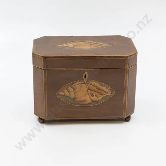Geo III Mahogany Octagonal Tea Caddy