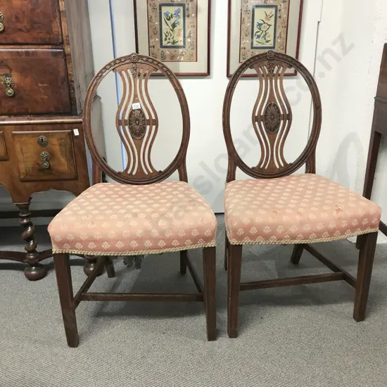 Pair Of Hepplewhite Mahogany Dining Chairs