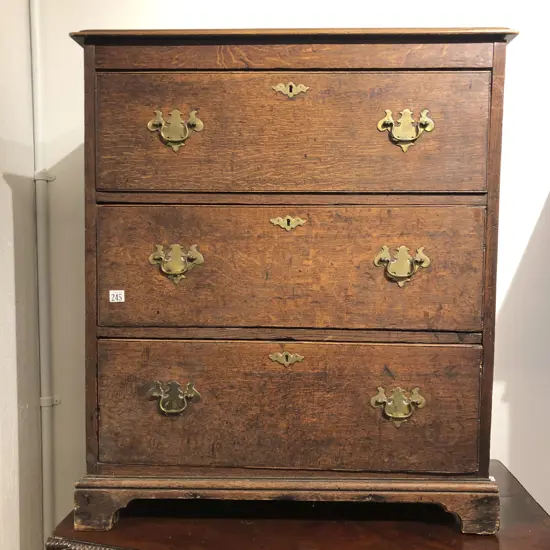 Geo III Oak Flat Front Chest Of Drawers
