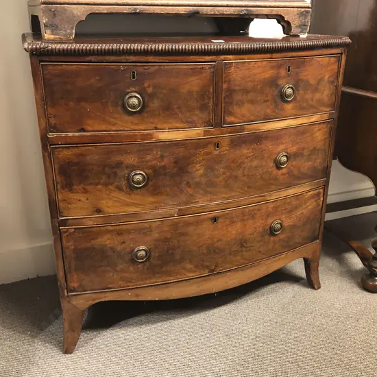 Regency Mahogany Bow Front Chest Of Drawers