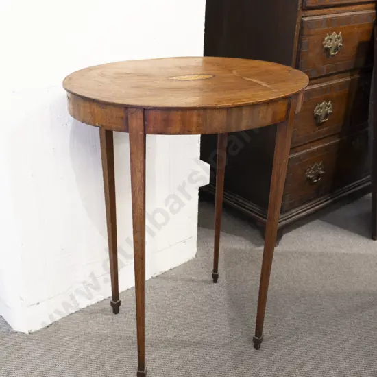 Edw Mahogany Sheraton Revival Oval Occasional Table