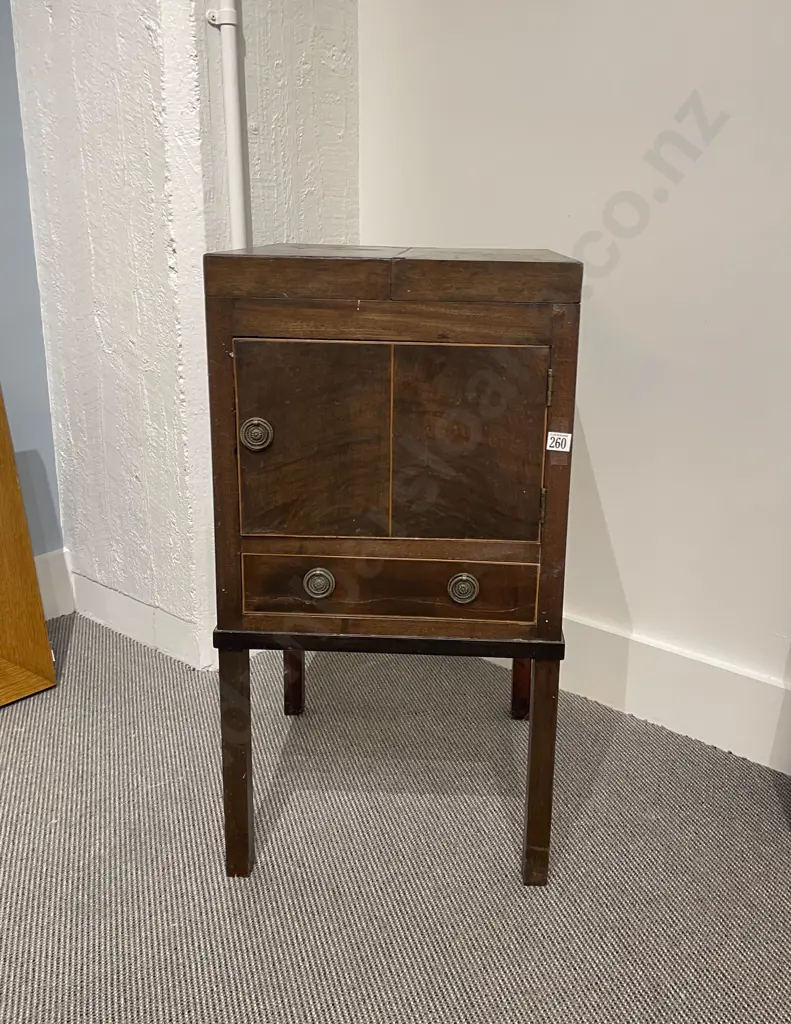 Geo III Mahogany Night Cupboard Image 1++
