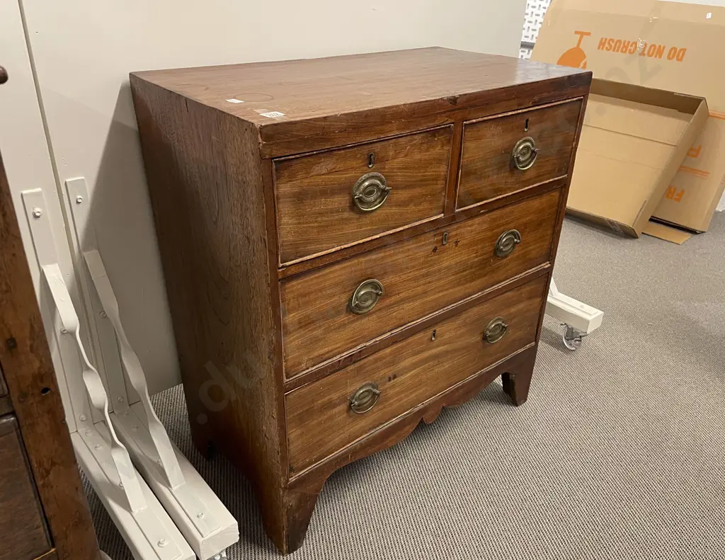 Small Regency Mahogany Flat Front Chest Image 1++