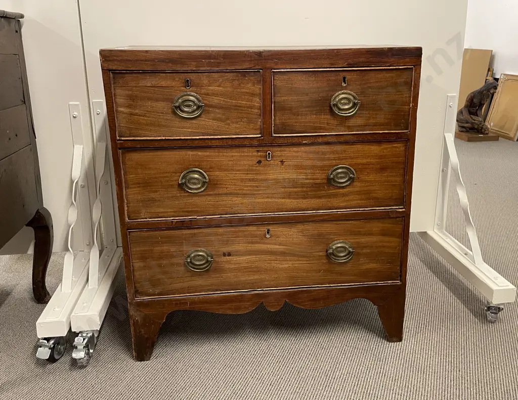 Small Regency Mahogany Flat Front Chest Image 1++