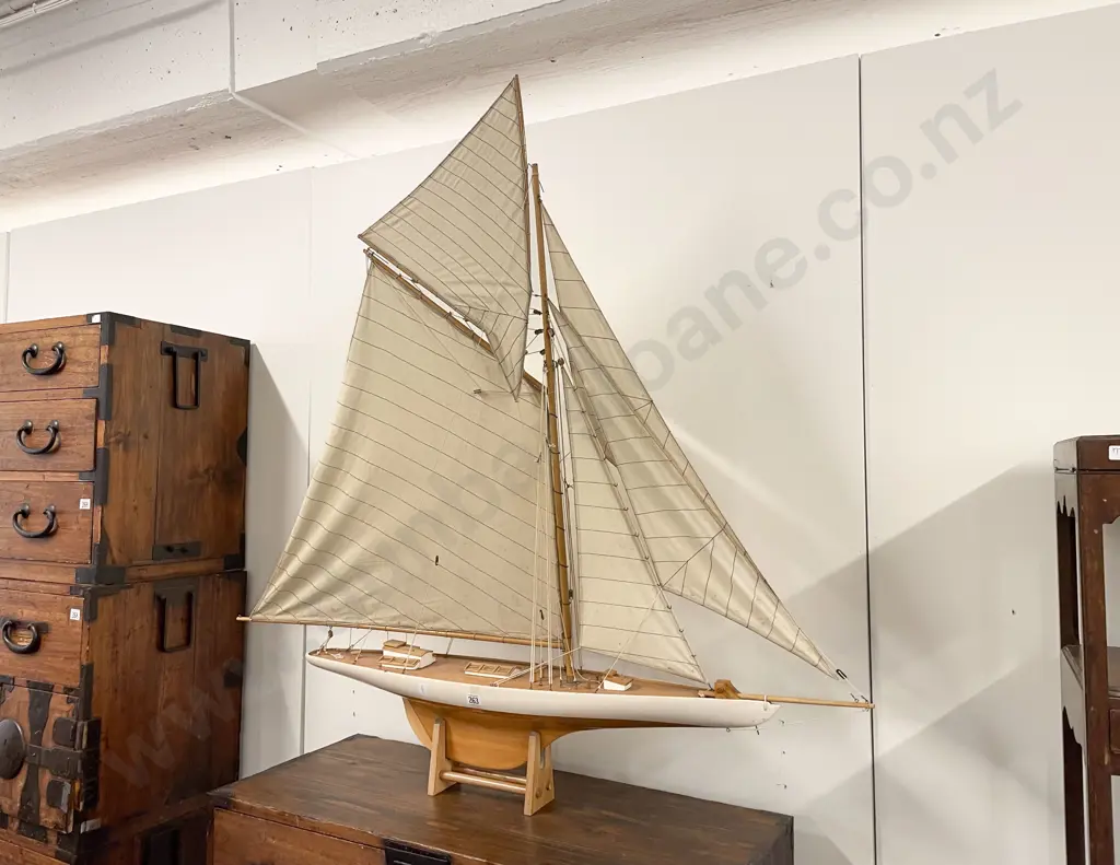 Vintage Wooden Pond Yacht Image 1++