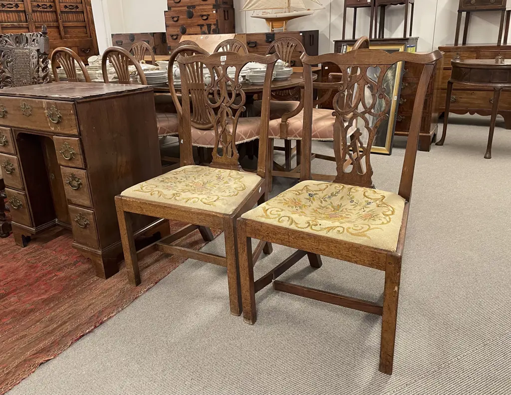 Pair Of Geo III Mahogany Dining Chairs Image 1++
