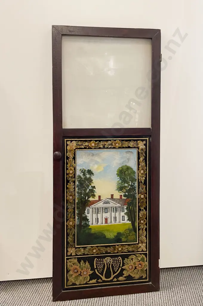 A Late C19th American Glazed Mahogany Cabinet Door Image 1++