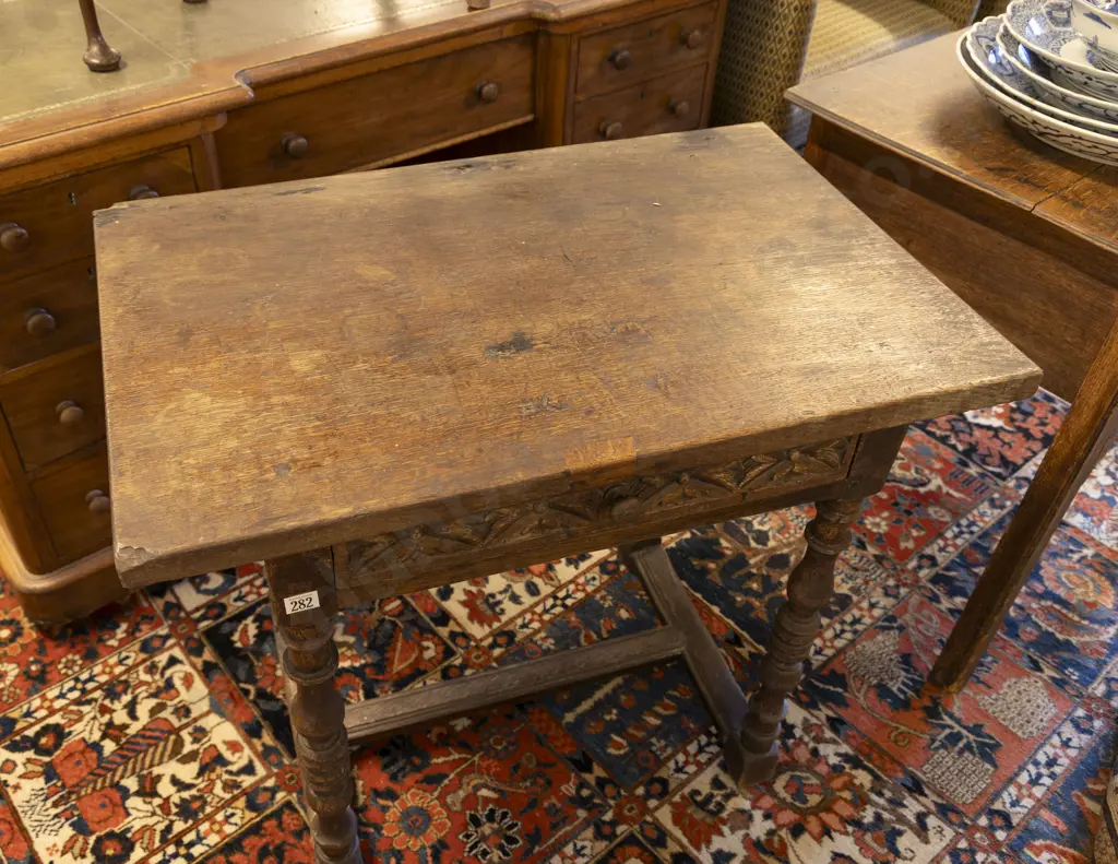 C18th Spanish Oak Side Table Image 1++