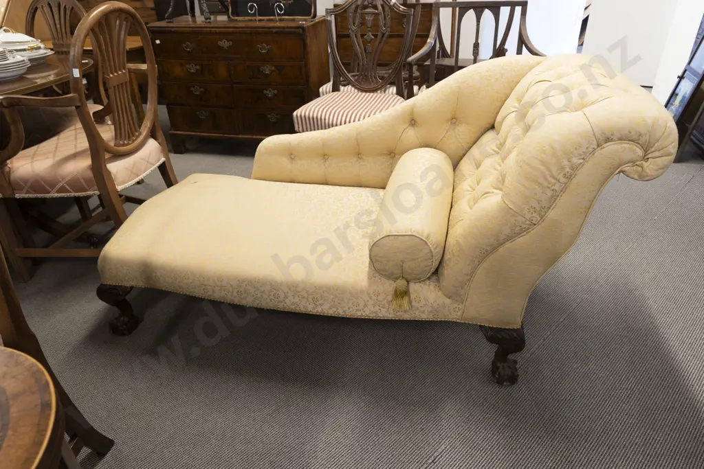 Atractive Vict Oak Chaise Longue Image 1++