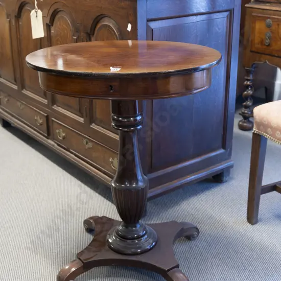 Regency Style Mahogany Oval Work Table