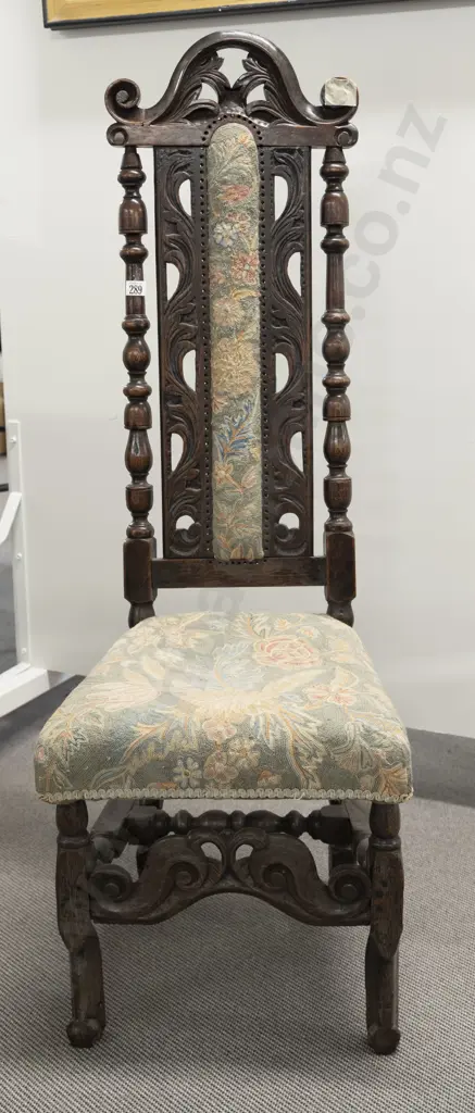 C17th Period Oak High Back Single Chair Image 1++
