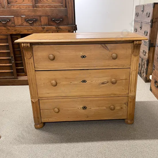 C19th Pine Flat Front Chest