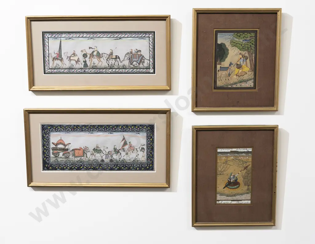 2 Pairs Of Moghul Paintings Image 1++