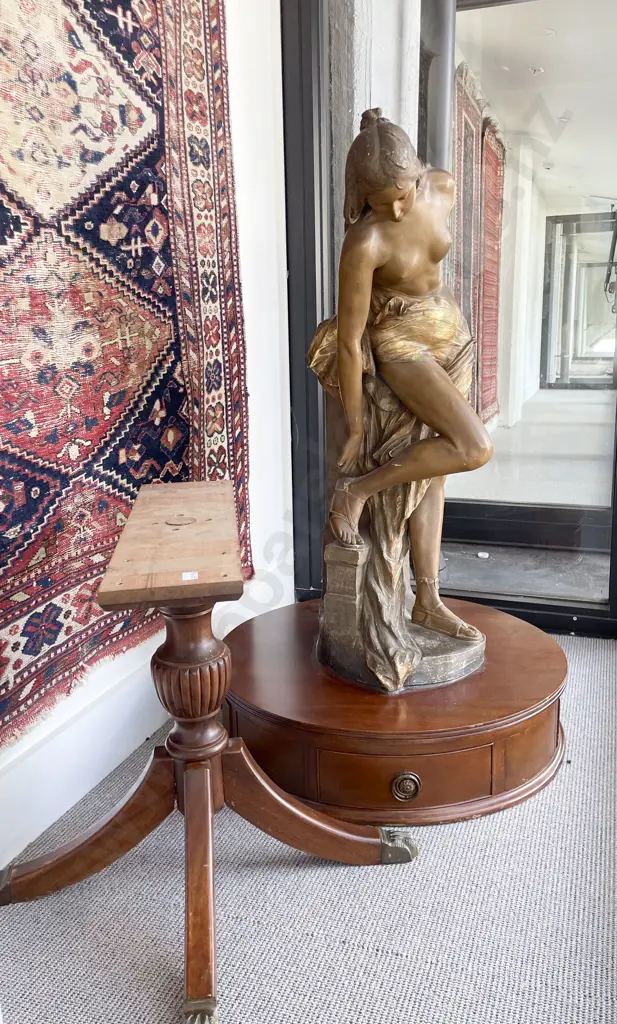 Art Nouveau Plaster Figure of a Draped Maiden Image 1++