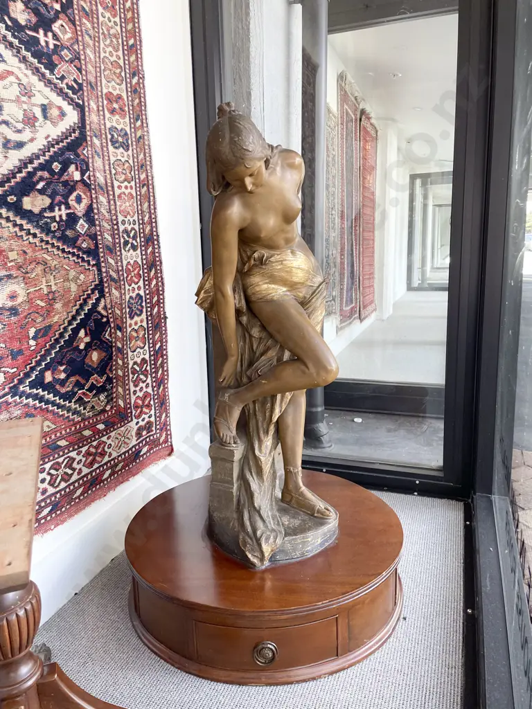 Art Nouveau Plaster Figure of a Draped Maiden Image 1++