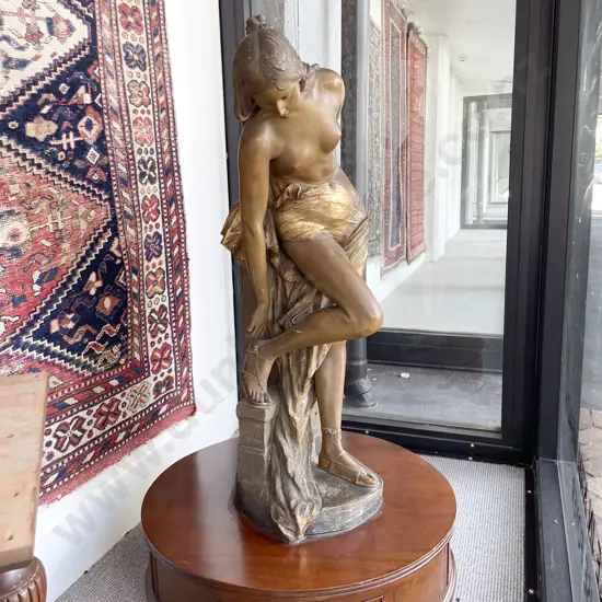Art Nouveau Plaster Figure of a Draped Maiden