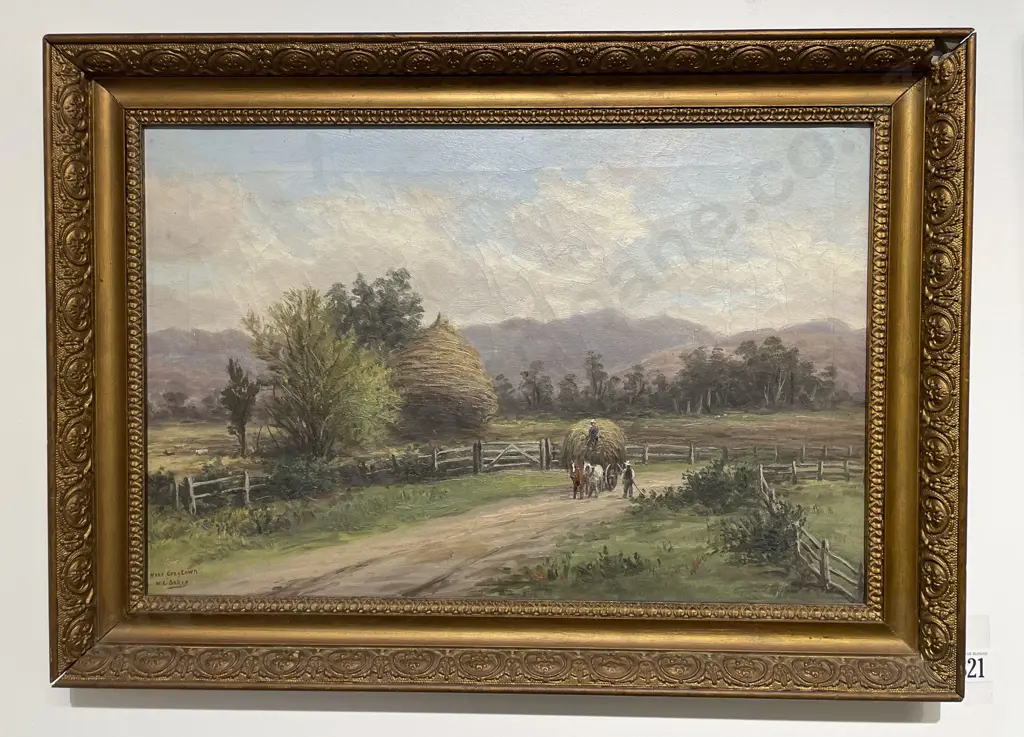 W G Baker Near Greytown Oil on Board Image 1++
