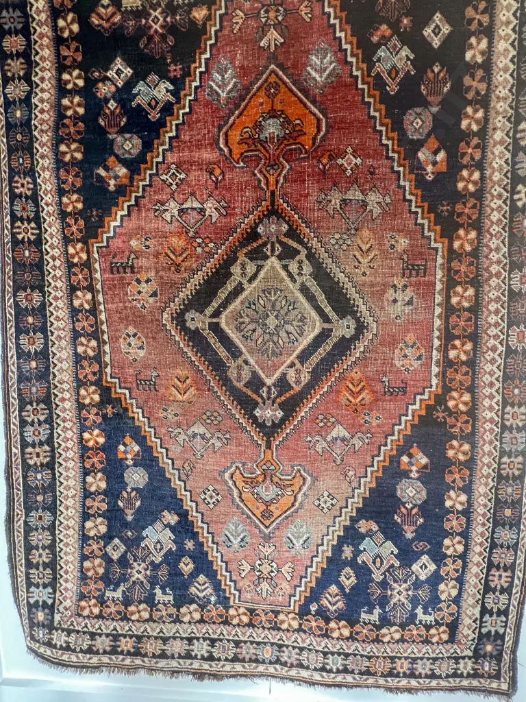 Antique Persian Rug 178cm x 124cm (worn) Image 1++