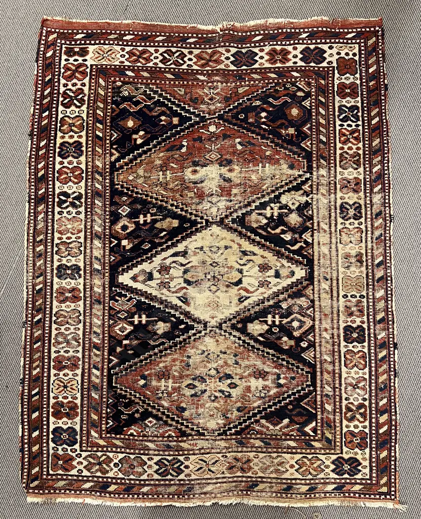 Antique Persian Rug 172cm x 132cm (very worn) Image 1++