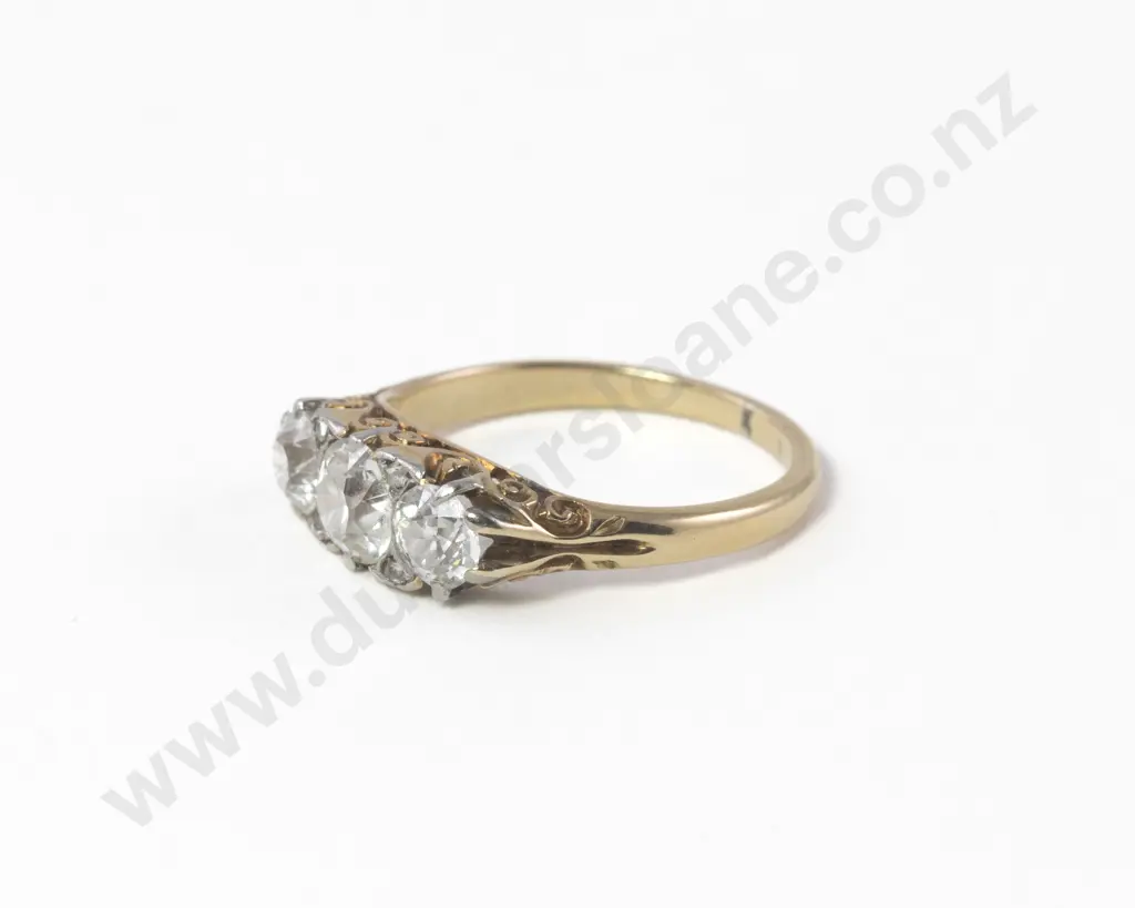 Victorian 15ct Seven Stone Diamond London Bridge Ring Image 1++