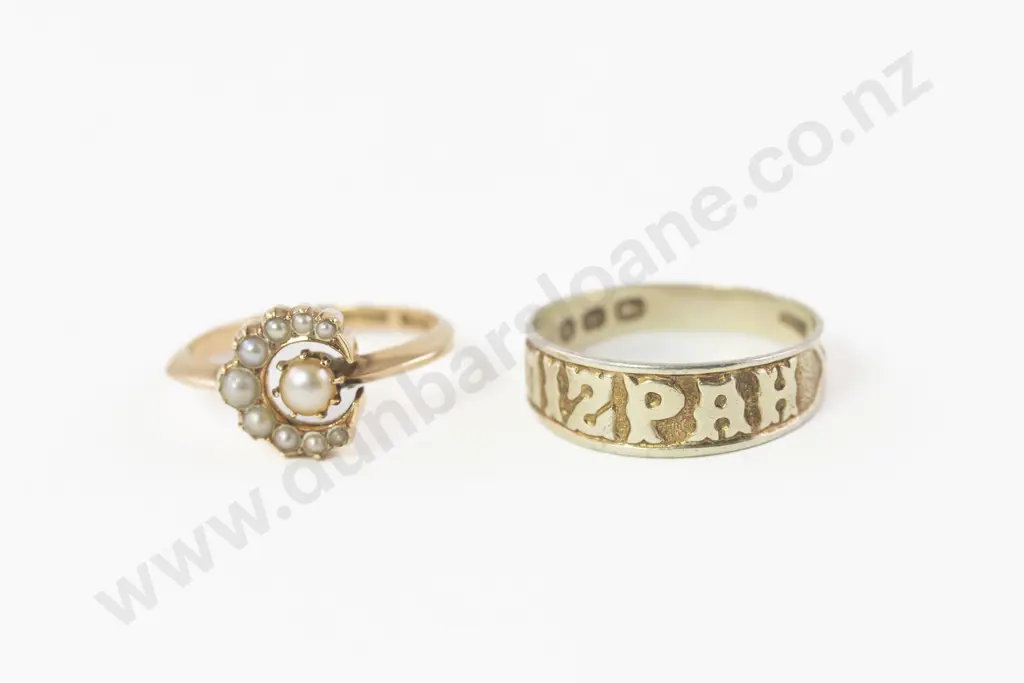 Victorian 18ct Pearl Crescent Ring Image 1++