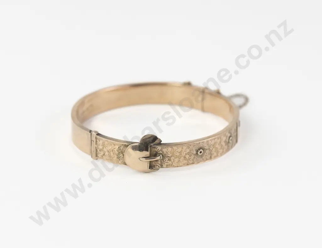 9ct Fancy Hinged Snap Bangle Image 1++