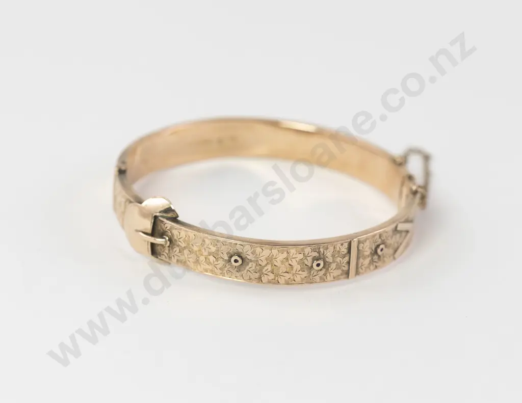 9ct Fancy Hinged Snap Bangle Image 1++