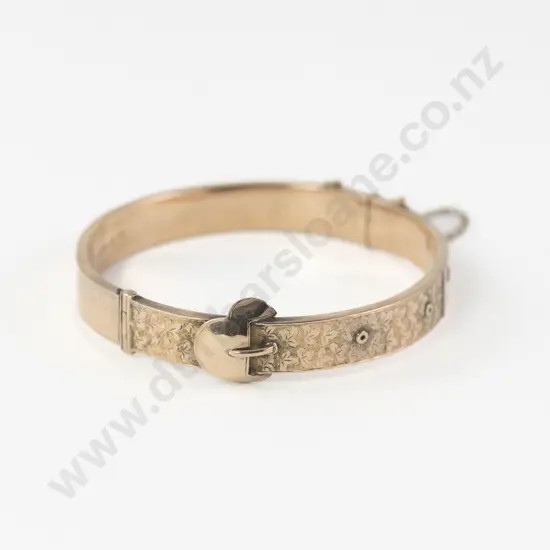 9ct Fancy Hinged Snap Bangle