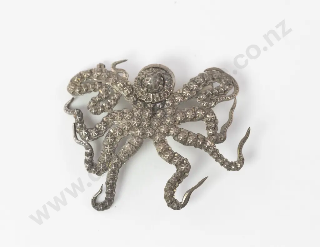 Victorian Cut Steel Octopus Brooch Image 1++