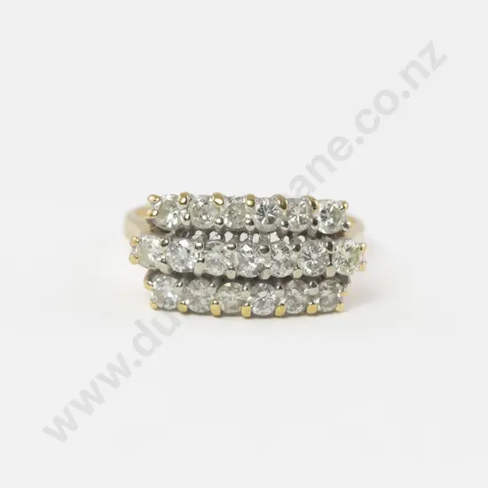 18ct 19Stone Diamond Cluster Ring