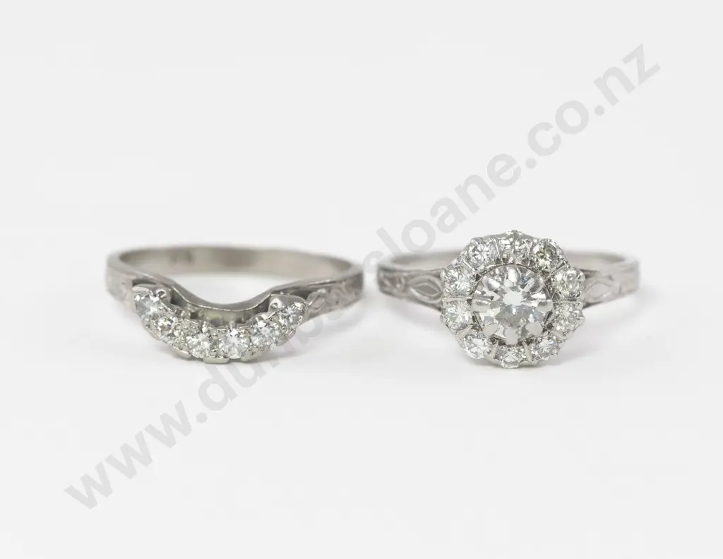 All Platinum Eleven Stone Diamond Cluster Ring Image 1++