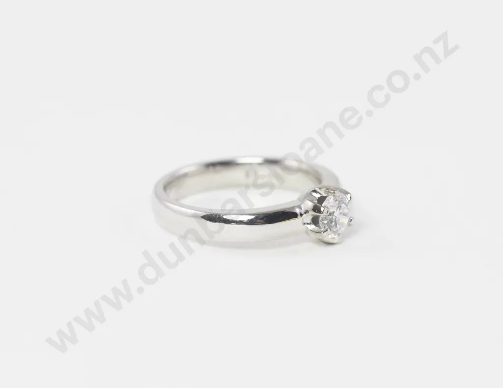 18ct White Gold Solitaire Diamond Ring Image 1++