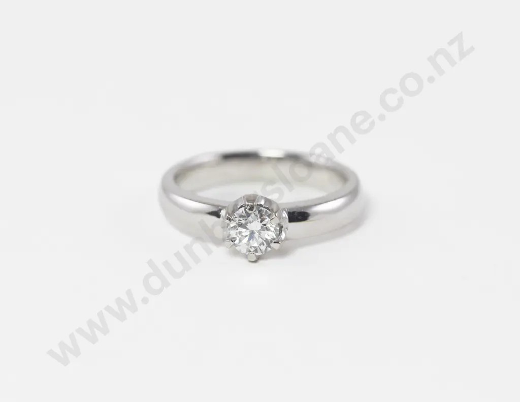 18ct White Gold Solitaire Diamond Ring Image 1++