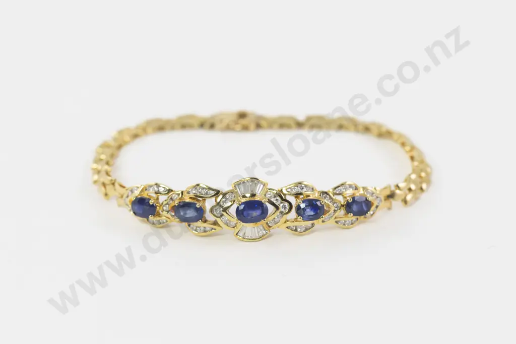 18ct 67Stone Sapphire & Diamond Bracelet Image 1++