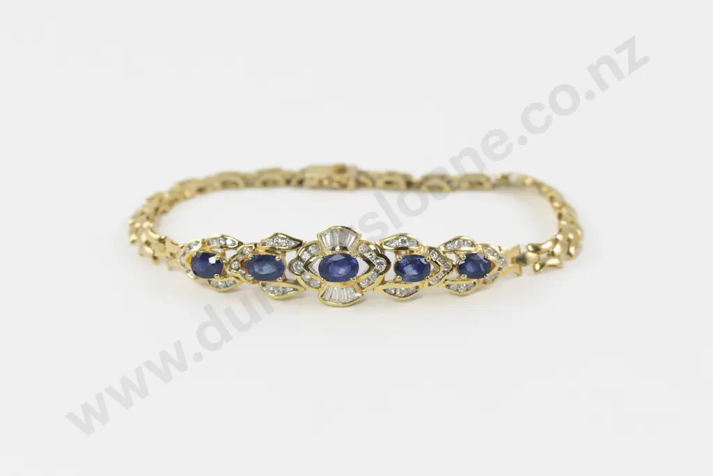 18ct 67Stone Sapphire & Diamond Bracelet Image 1++
