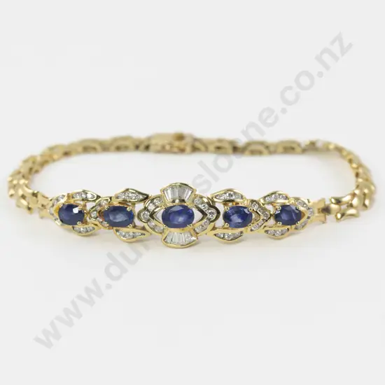 18ct 67Stone Sapphire & Diamond Bracelet