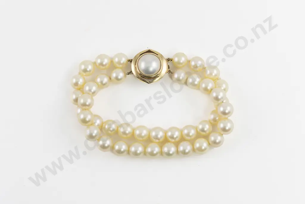 Uniform Double Strand Cultured Pearl Bracelet Image 1++