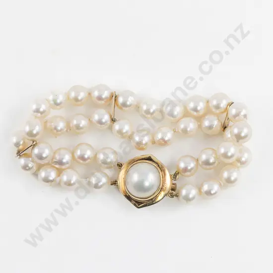 Uniform Double Strand Cultured Pearl Bracelet