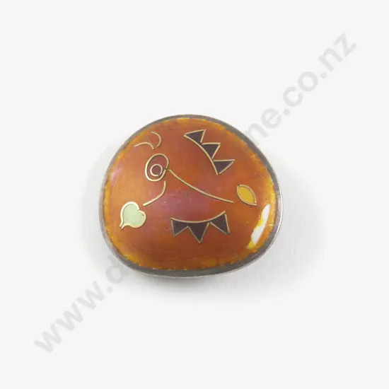 NZ Jeweller Sally Laing S/S and Enamel Brooch