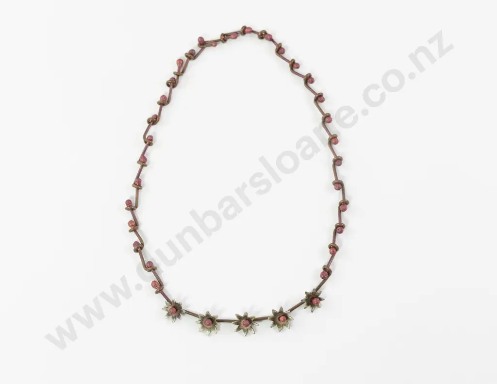 NZ Jeweller Oxidised Copper Flower Necklace Image 1++