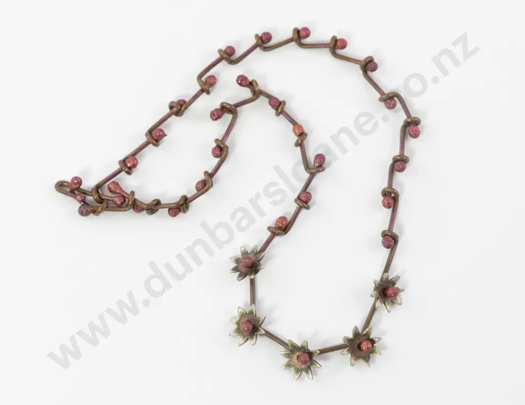 NZ Jeweller Oxidised Copper Flower Necklace Image 1++