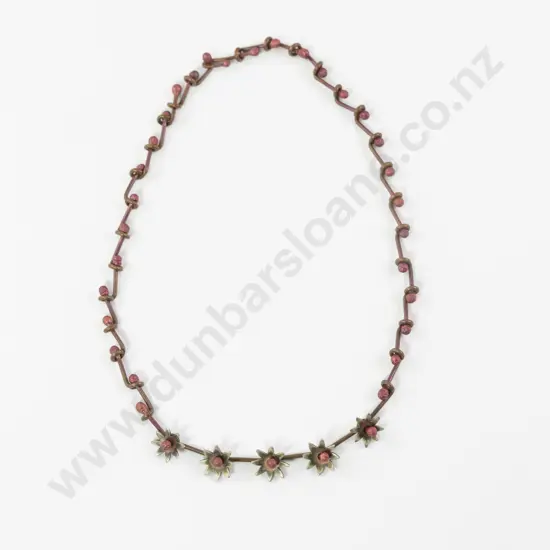 NZ Jeweller Oxidised Copper Flower Necklace